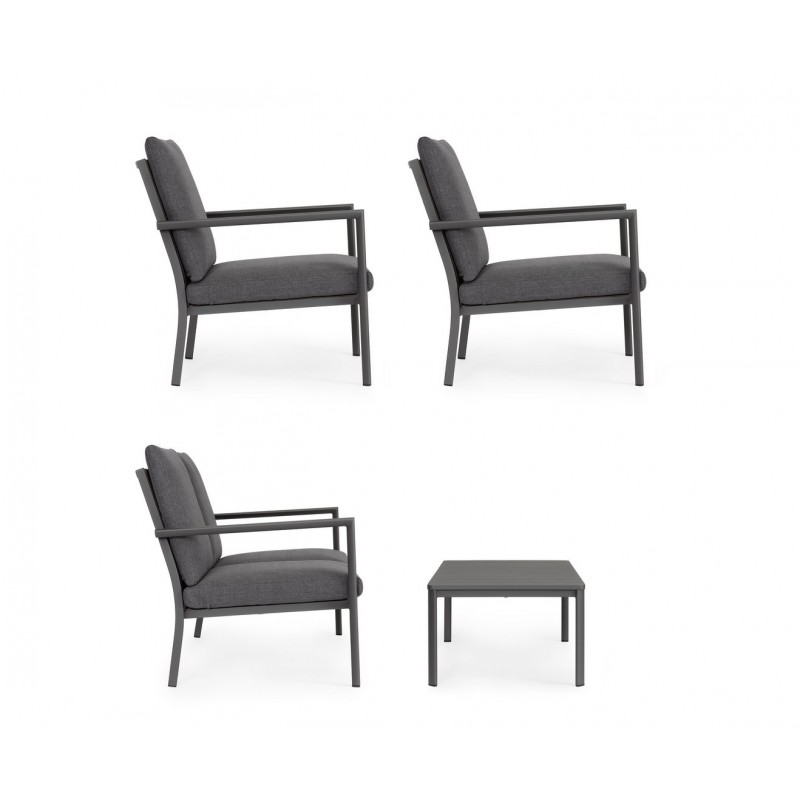 Bizzotto Zestaw Ogrodowy Konnor 2         Antracyt