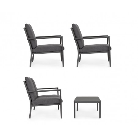 Bizzotto Zestaw Ogrodowy Konnor 2         Antracyt