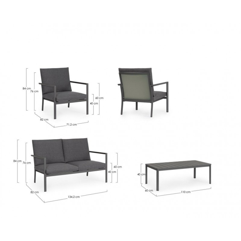 Bizzotto Zestaw Ogrodowy Konnor 2         Antracyt