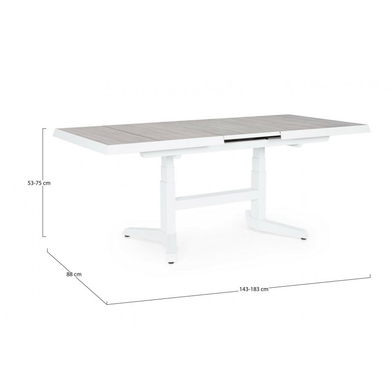 Bizzotto Stół Ogrodowy Robert Biały /     Szary (Rozkładany)