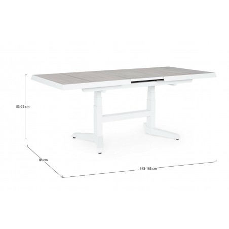 Bizzotto Stół Ogrodowy Robert Biały /     Szary (Rozkładany)