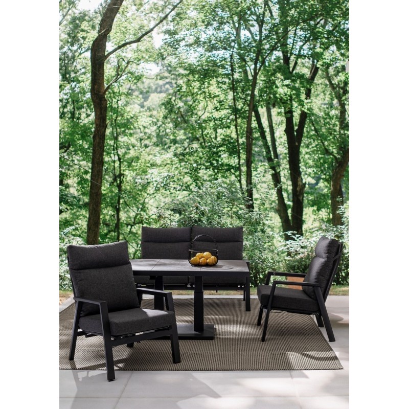 Bizzotto Stół Ogrodowy Truman 140         Antracyt (Regulowana Wysokość)