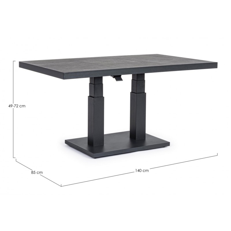 Bizzotto Stół Ogrodowy Truman 140         Antracyt (Regulowana Wysokość)