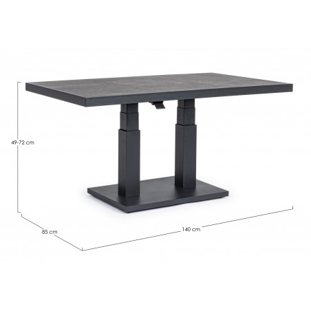 Bizzotto Stół Ogrodowy Truman 140         Antracyt (Regulowana Wysokość)
