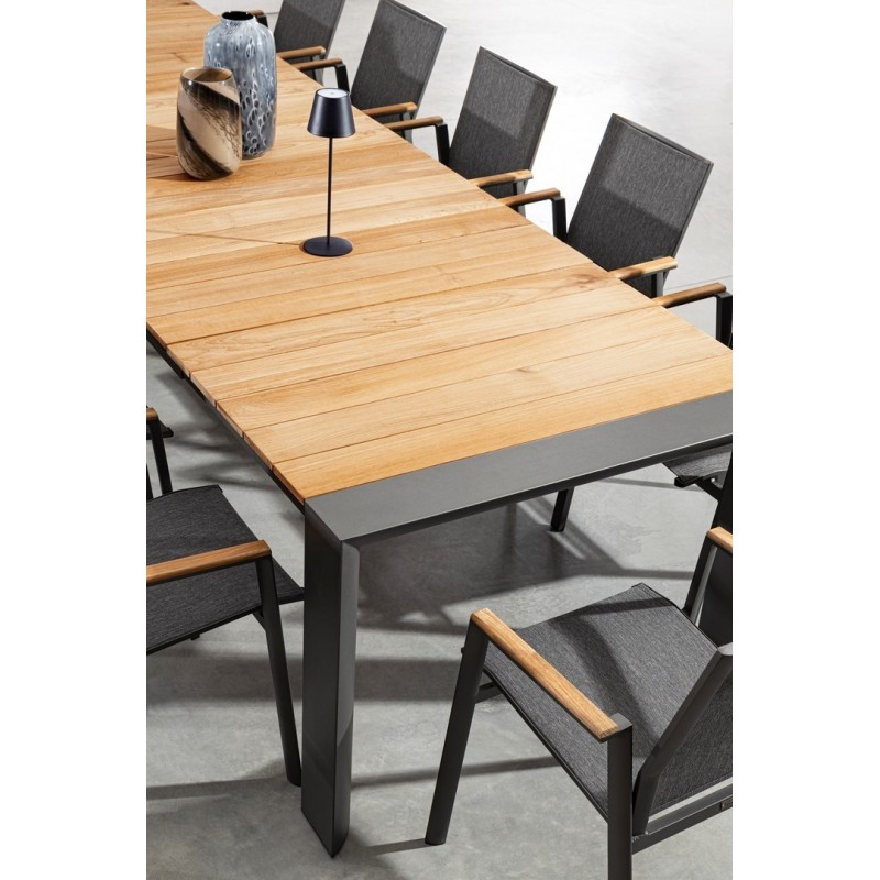 Bizzotto Stół Ogrodowy Cameron 253-384    Naturalny / Czarny (Rozkładany)