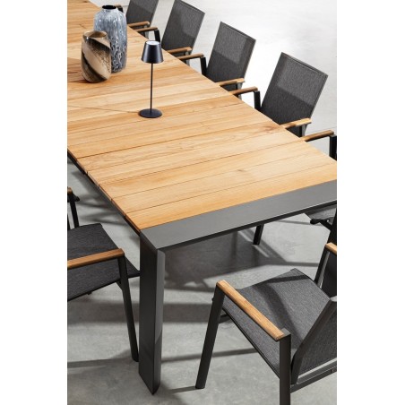 Bizzotto Stół Ogrodowy Cameron 253-384    Naturalny / Czarny (Rozkładany)