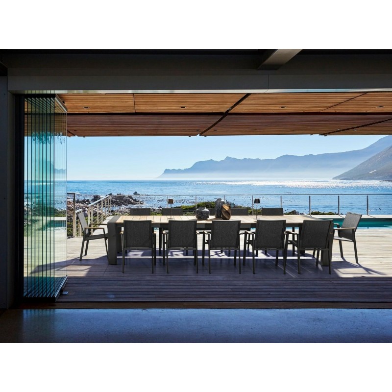 Bizzotto Stół Ogrodowy Cameron 253-384    Naturalny / Czarny (Rozkładany)