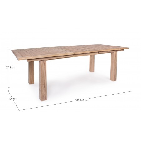 Bizzotto Stół Ogrodowy Maryland 180-240   Naturalny (Rozkładany)