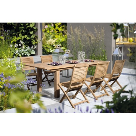 Bizzotto Stół Ogrodowy Maryland 180-240   Naturalny (Rozkładany)