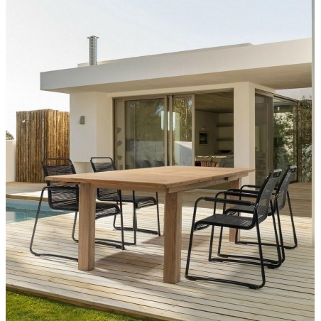 Bizzotto Stół Ogrodowy Maryland 180-240   Naturalny (Rozkładany)