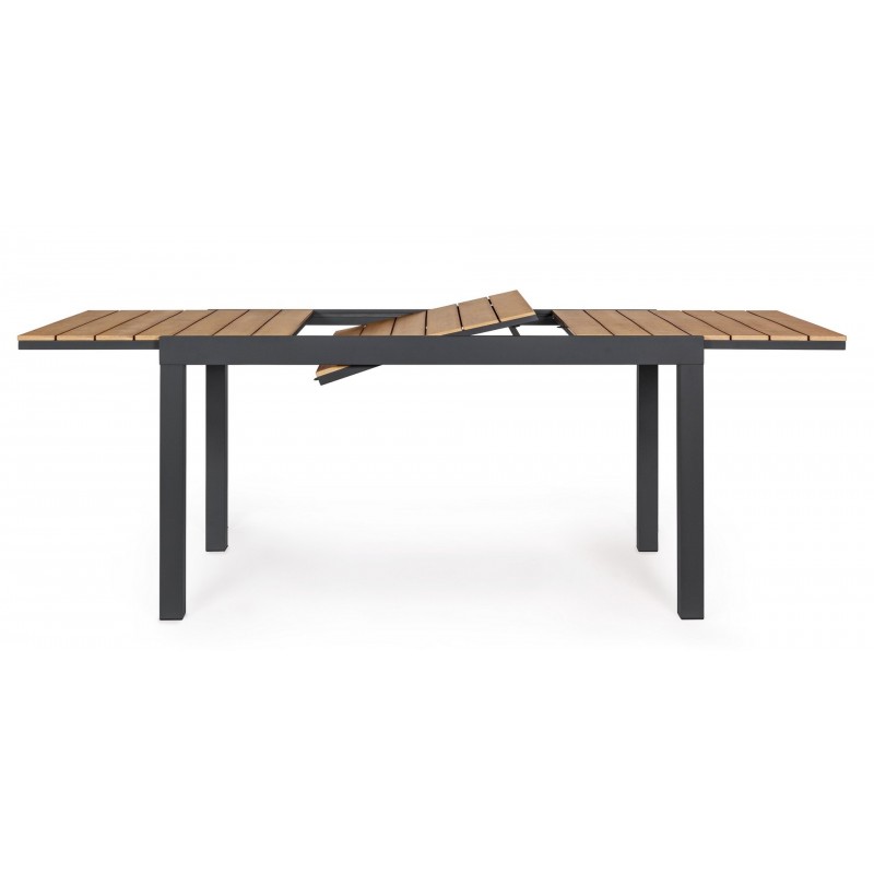 Bizzotto Stół Ogrodowy Elias 140-200      Naturalny / Czarny (Rozkładany)