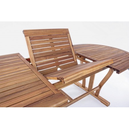 Bizzotto Stół Ogrodowy Noemi 180-240      Naturalny (Rozkładany)