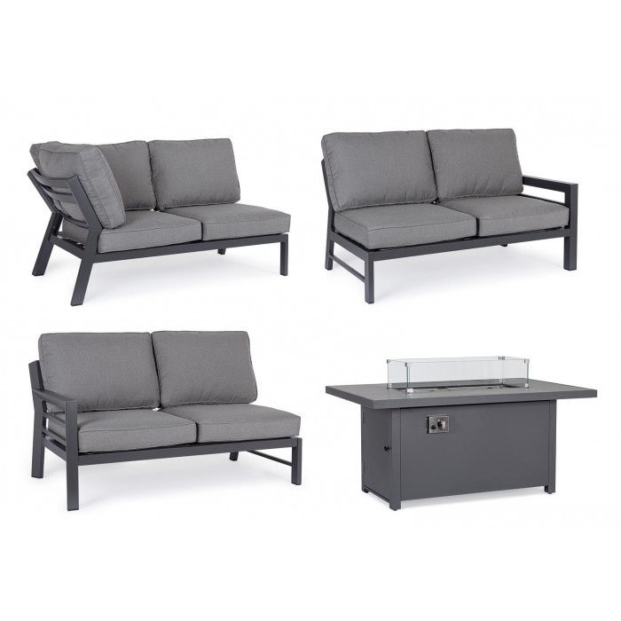 Bizzotto Zestaw Ogrodowy Hendrix Ciemny   Szary