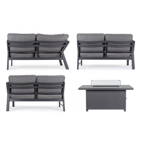 Bizzotto Zestaw Ogrodowy Hendrix Ciemny   Szary