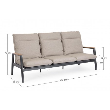 Bizzotto Sofa 3-Osobowa Ogrodowa Miguel   Beżowa