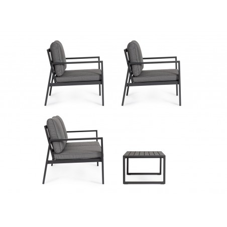 Bizzotto Zestaw Ogrodowy Hilde Ciemny     Szary