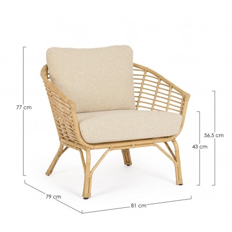 Bizzotto Fotel Ogrodowy Mabel Naturalny