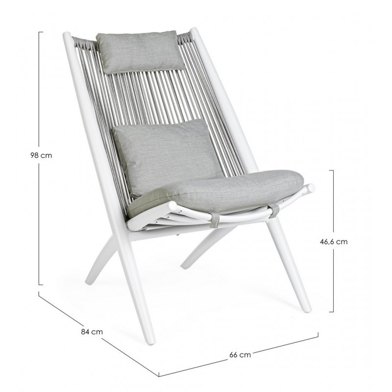 Bizzotto Fotel Ogrodowy Aloha Biały /     Szary