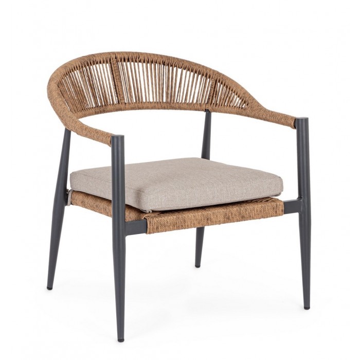 Bizzotto Fotel Ogrodowy Jandia Szare /    Naturalne