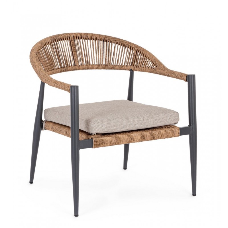 Bizzotto Fotel Ogrodowy Jandia Szare /    Naturalne