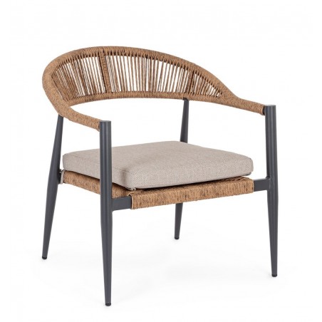 Bizzotto Fotel Ogrodowy Jandia Szare /    Naturalne