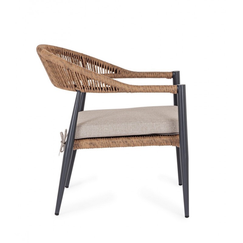 Bizzotto Fotel Ogrodowy Jandia Szare /    Naturalne