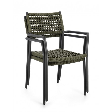 Bizzotto Krzesło Ogrodowe Caleta Czarne   / Zielone