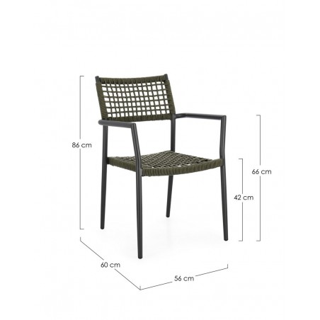 Bizzotto Krzesło Ogrodowe Caleta Czarne   / Zielone