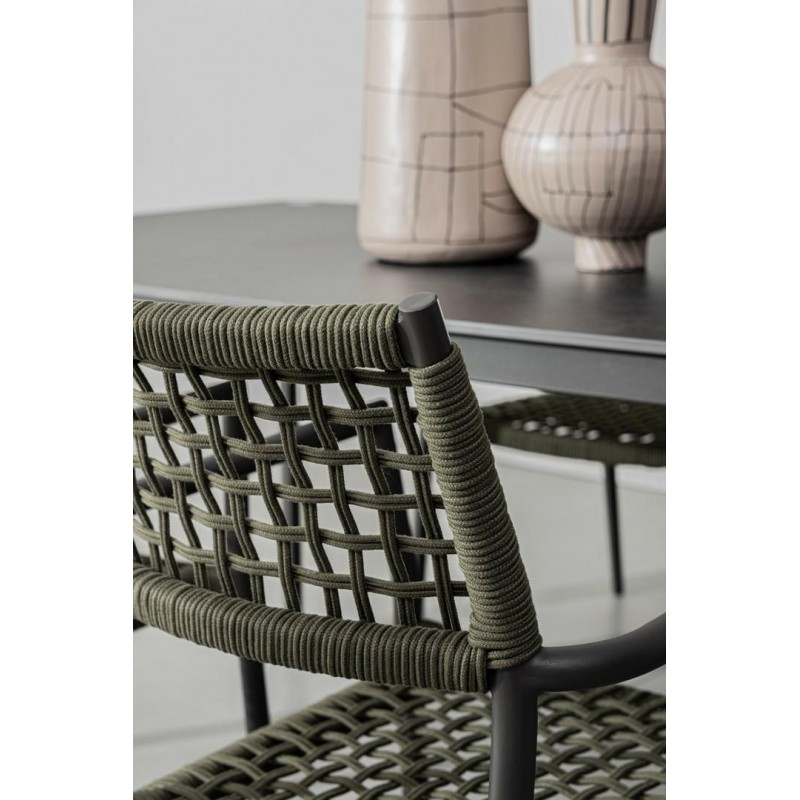 Bizzotto Krzesło Ogrodowe Caleta Czarne   / Zielone