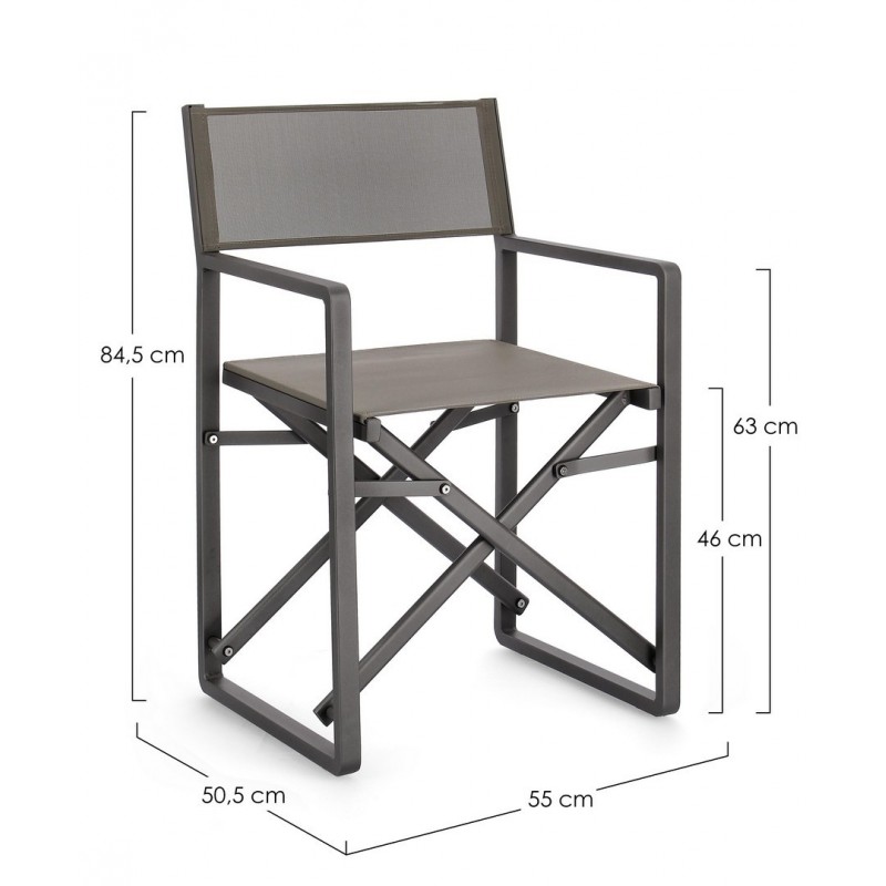 Bizzotto Krzesło Ogrodowe / Reżyserskie   Konnor Szare