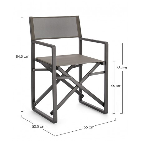 Bizzotto Krzesło Ogrodowe / Reżyserskie   Konnor Szare