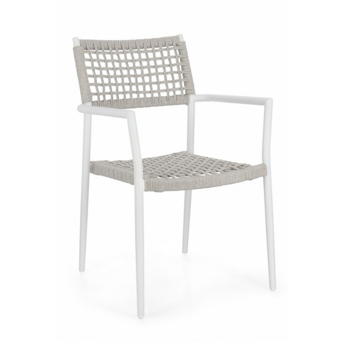 Bizzotto Krzesło Ogrodowe Caleta Białe    / Szare