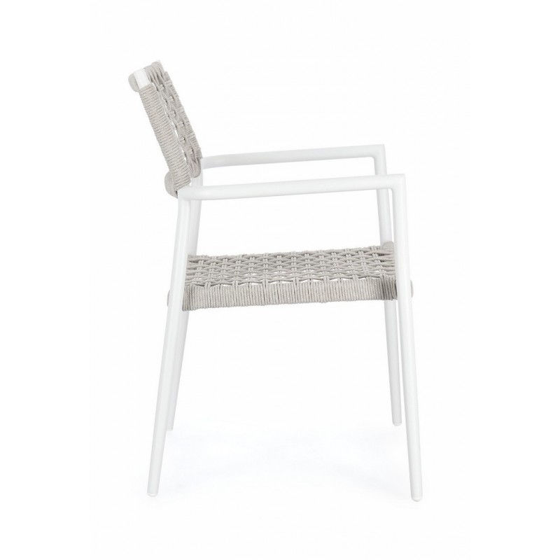 Bizzotto Krzesło Ogrodowe Caleta Białe    / Szare
