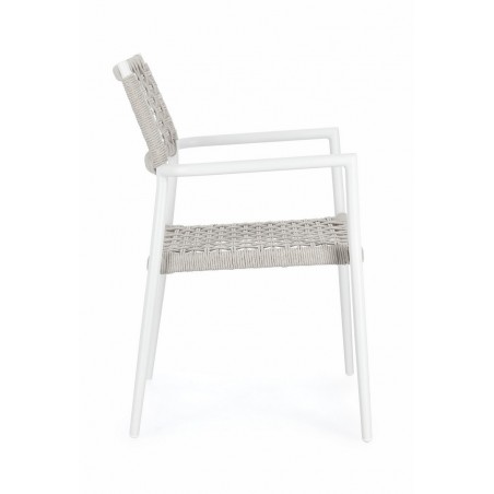 Bizzotto Krzesło Ogrodowe Caleta Białe    / Szare