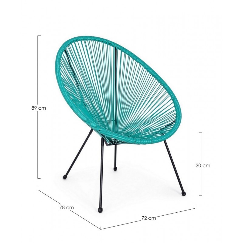 Bizzotto Krzesło Ogrodowe Parker          Turkusowe