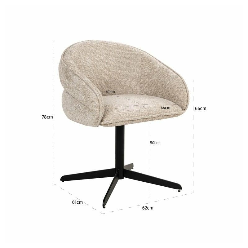 Richmond Krzesło Obrotowe Angelina Jasny  Beż