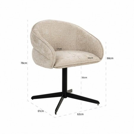 Richmond Krzesło Obrotowe Angelina Jasny  Beż