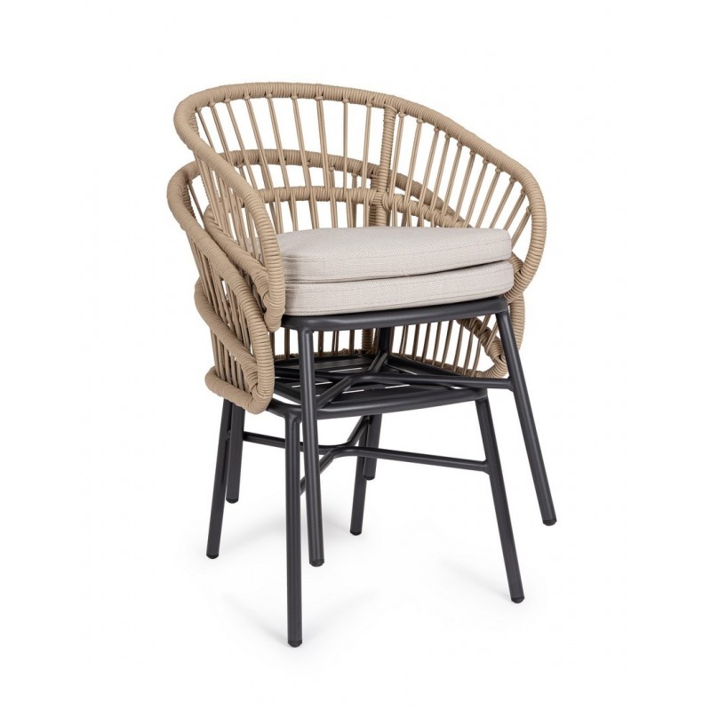 Bizzotto Krzesło Ogrodowe Odivelas        Beżowe