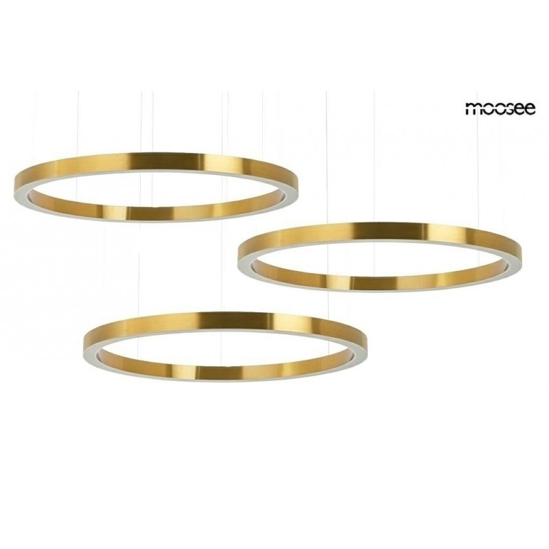 Lampa wisząca RING 100 + 100 + 100 złota na jednej podsufitce