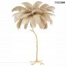 Lampa podłogowa TIFFANY 175 beżowa  mosiądz / naturalne pióra