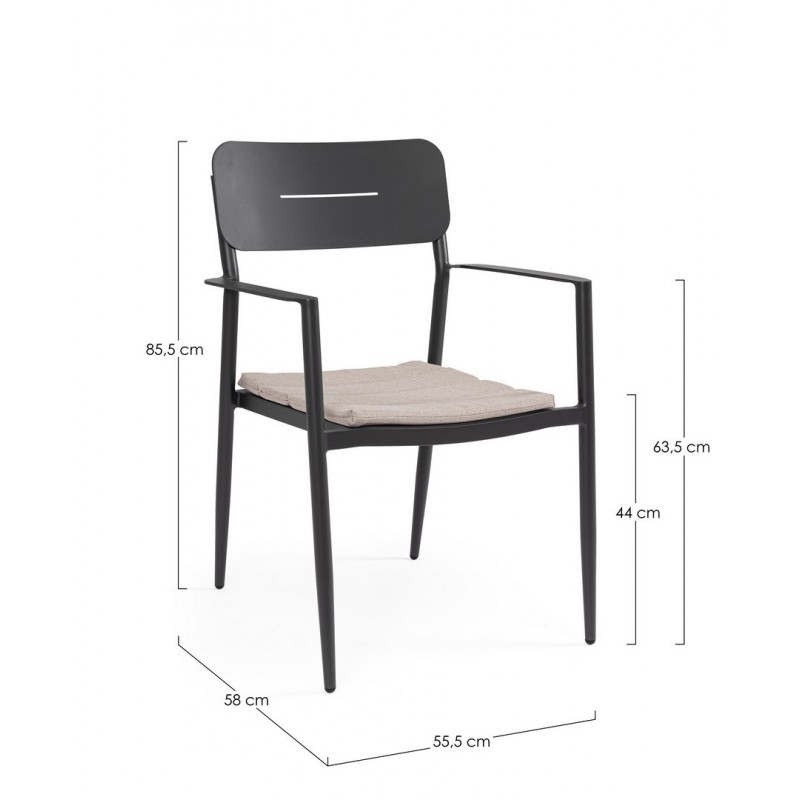 Bizzotto Krzesło Ogrodowe Nebula Czarne