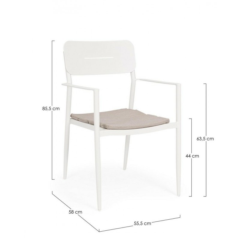 Bizzotto Krzesło Ogrodowe Nebula Białe