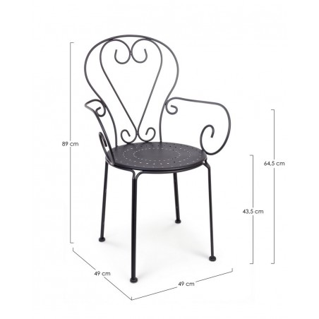 Bizzotto Krzesło Ogrodowe Etienne Czarne