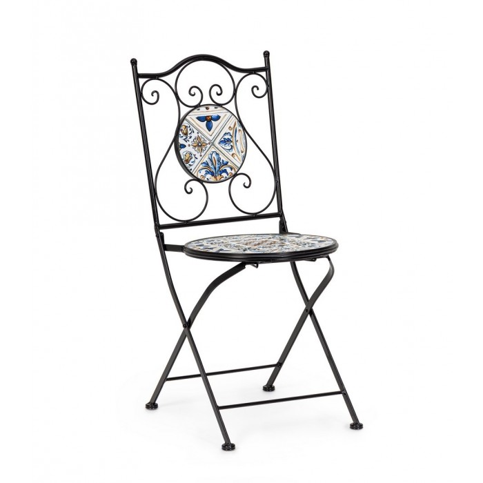 Bizzotto Krzesło Ogrodowe Składane        Mykonos Czarne