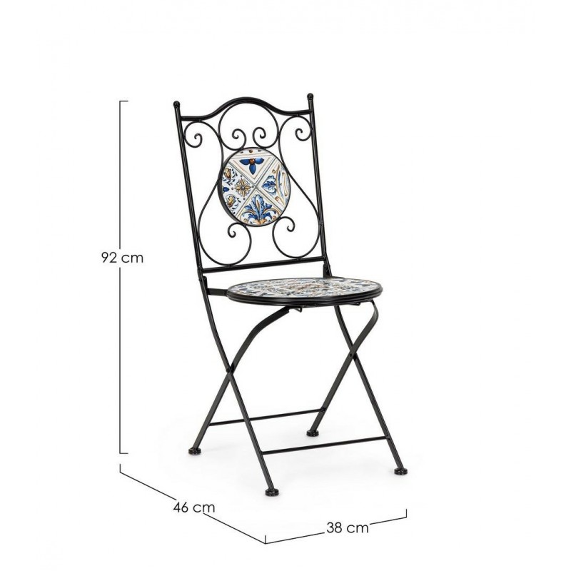 Bizzotto Krzesło Ogrodowe Składane        Mykonos Czarne