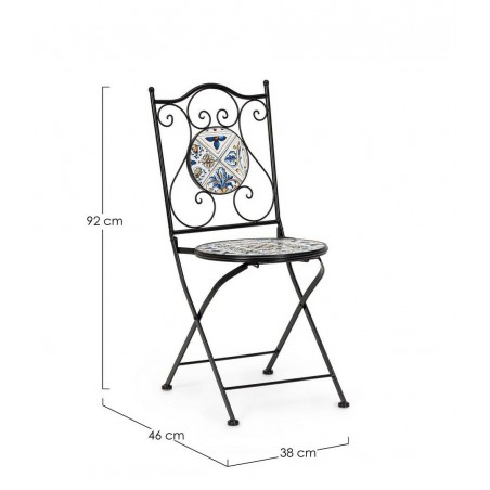 Bizzotto Krzesło Ogrodowe Składane        Mykonos Czarne