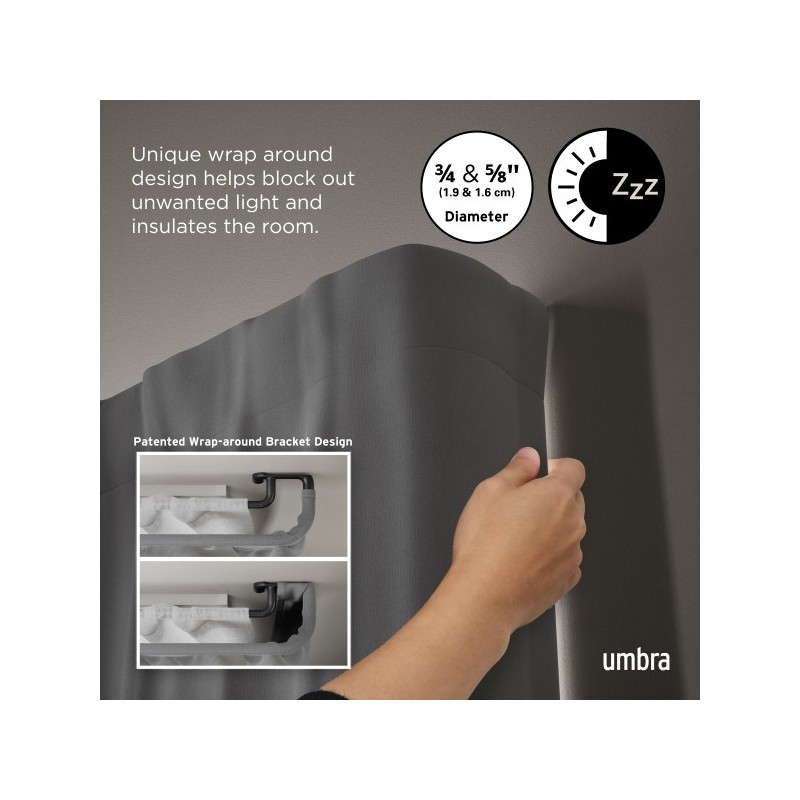 Umbra Karnisz Twilight Double 168 - 365   Cm Czarny Mat