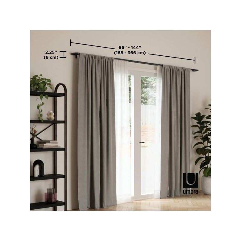 Umbra Karnisz Twilight Double 168 - 365   Cm Czarny Mat