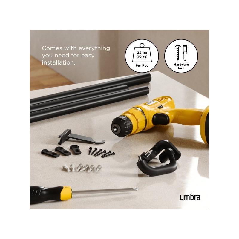 Umbra Karnisz Twilight 168 - 365 Cm       Czarny Mat