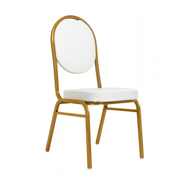 Krzesło Bankietowe / Konferencyjne        Hestia Białe / Złote